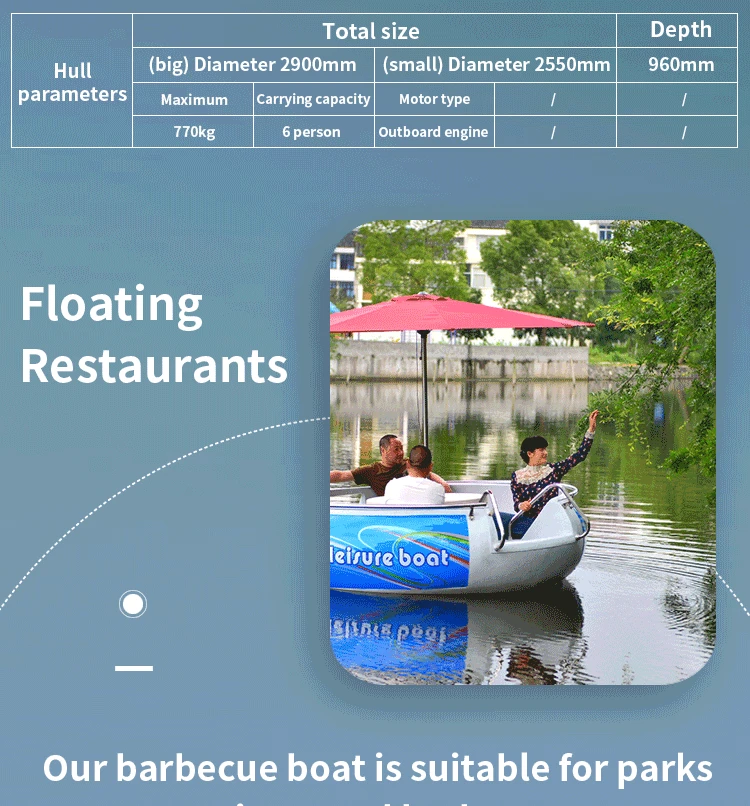 China new type best family pontoon boat bbq Donut Boats