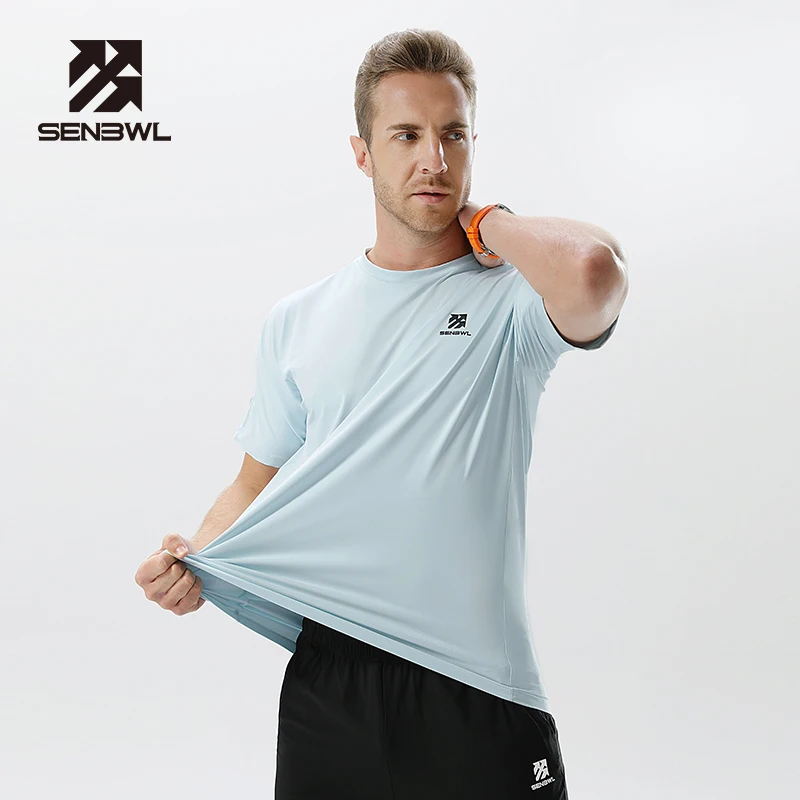 Wholesale Round-Neck Workout T-shirts Sports Knitting Tshirt Custom Quick Dry Men T Shirt