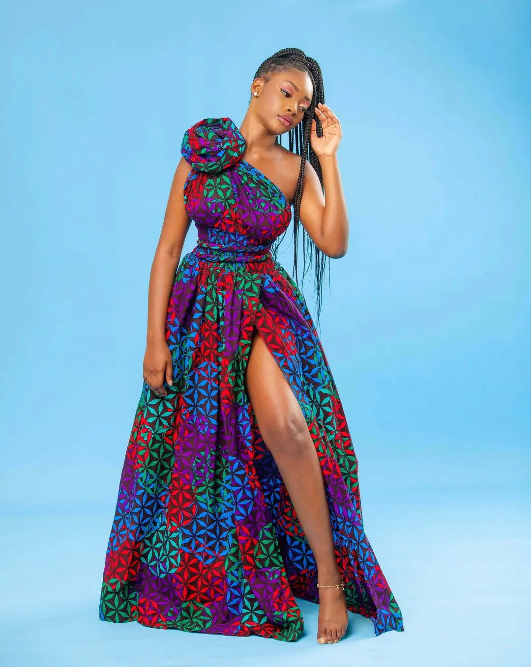 
2021 Loose Ethnic Style African Women Printing Maxi Dresses 