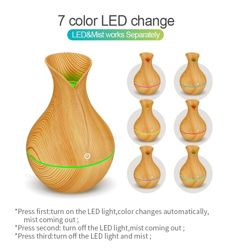 Portable cheap price 130ml USB wood aroma diffuser ultrasonic cool mist usb air humidifier