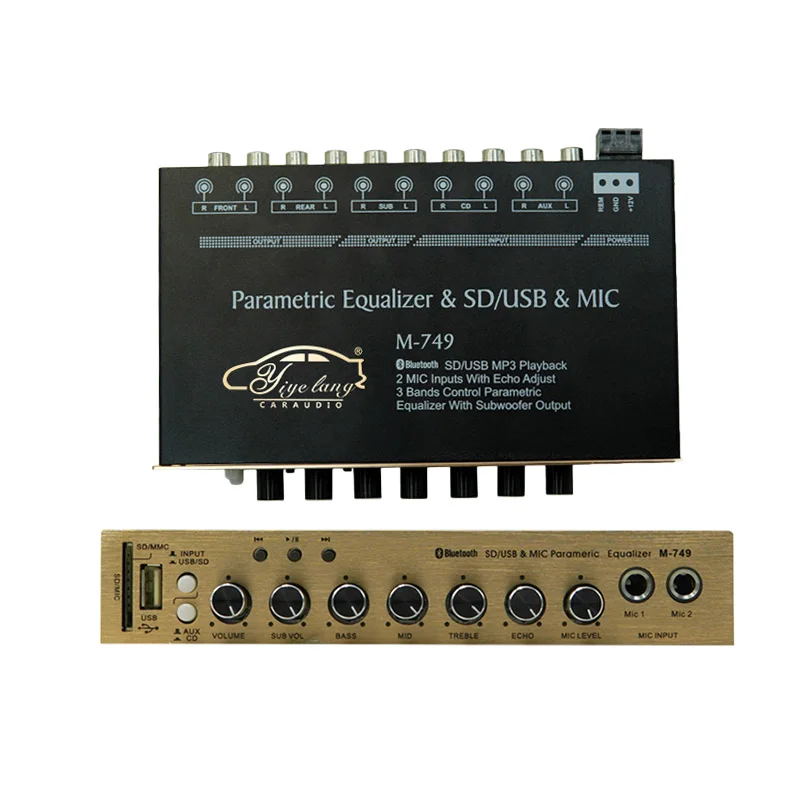3 Band Car Equalizer Audio EQ Tuning +-12dB Crossover Amplifier Parametric Car Audio Preamplifier Equalizer