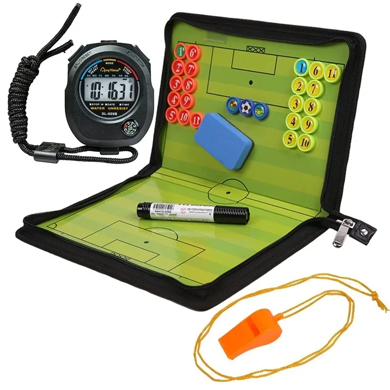 Large Foldable Magnetic Tactical Board Set Indoor Sports Coach Clipboard Eraser for Football Training and Magnetic Chess Games