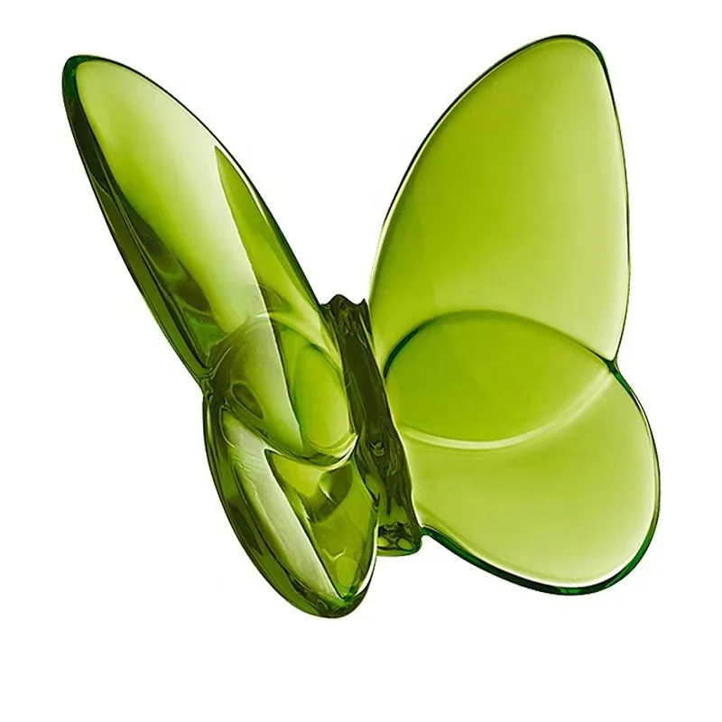 Handmade Glass Flying Butterfly with crystal ball base crafts figurine collection cut glass ornament statue animal perfect gift