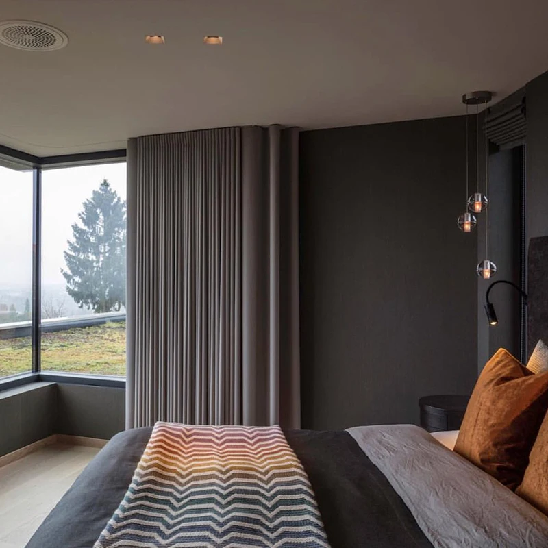 Customized High Quality Ripple Fold Type Blackout Hotel Drapes Pinch Pleated Fire Proof Curtain For The living Room