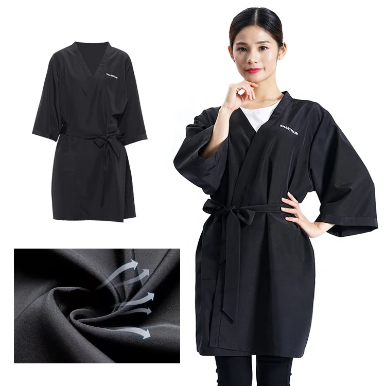 custom logo hair salon clothes hairdresser client kimono robes spa salon luxury color protection robe hair salon robe
