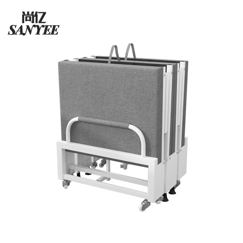 SY-2109A Office furniture lunch break bed foldable with foam mattress and wheels