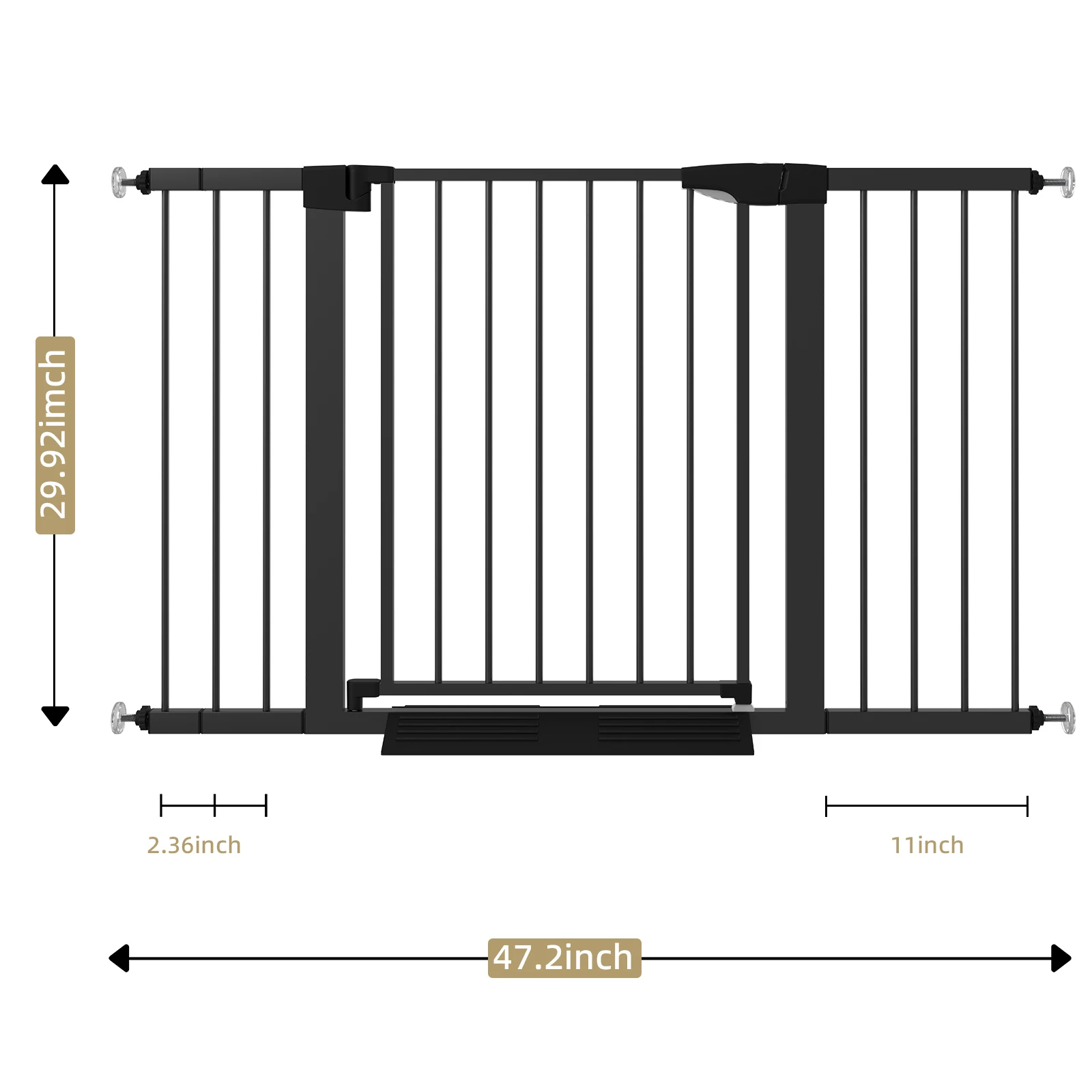 49-Inch Extra Wide Baby Gate Includes 4-Inch and12-Inch Extension baby stair gate  Mount Kit and 4 Pack of Wall Mount Kit