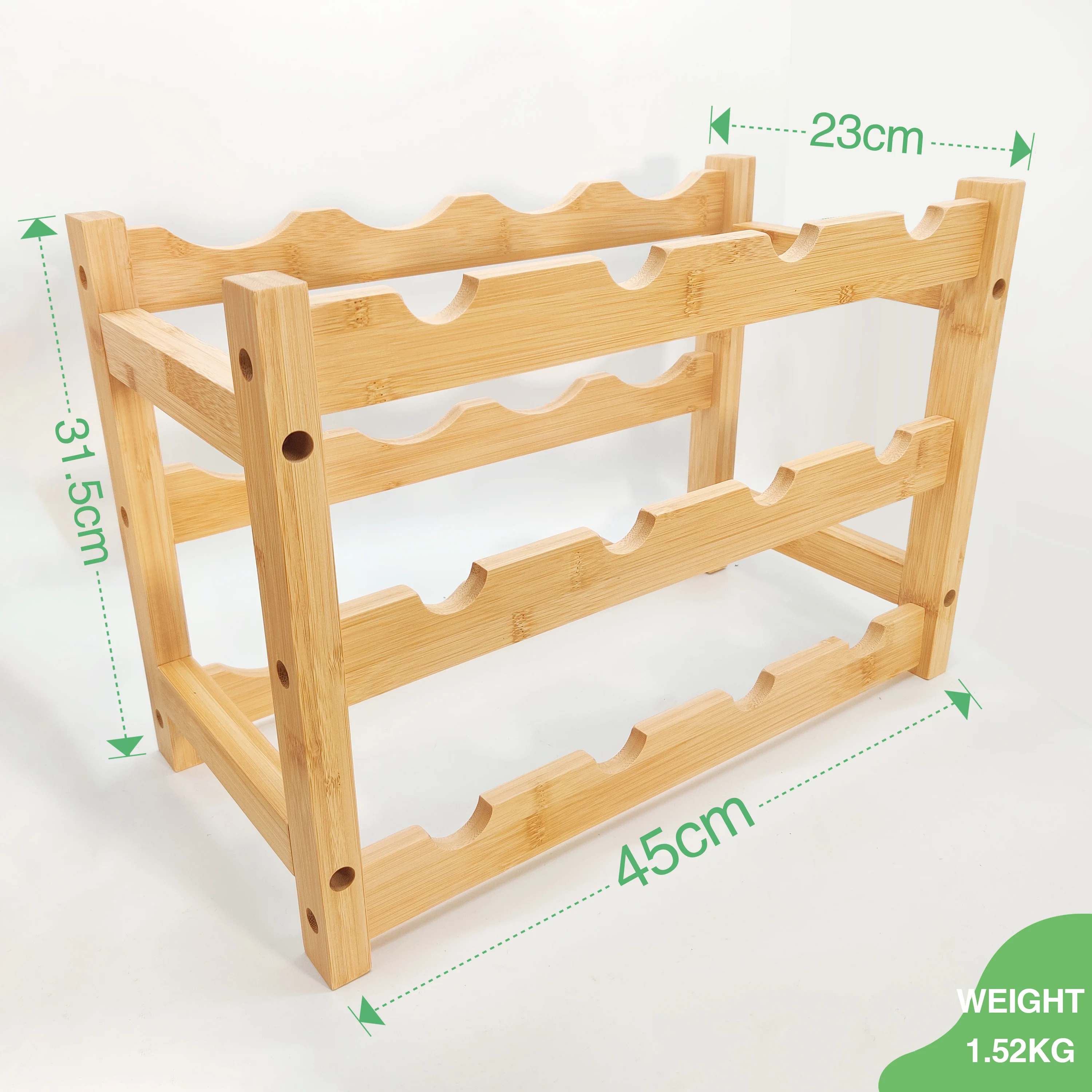 Modern Bamboo Sublimation Wooden Wine Glass Bottle Holder 3 Layers Wine Display Rack For Wine Champagne Storage