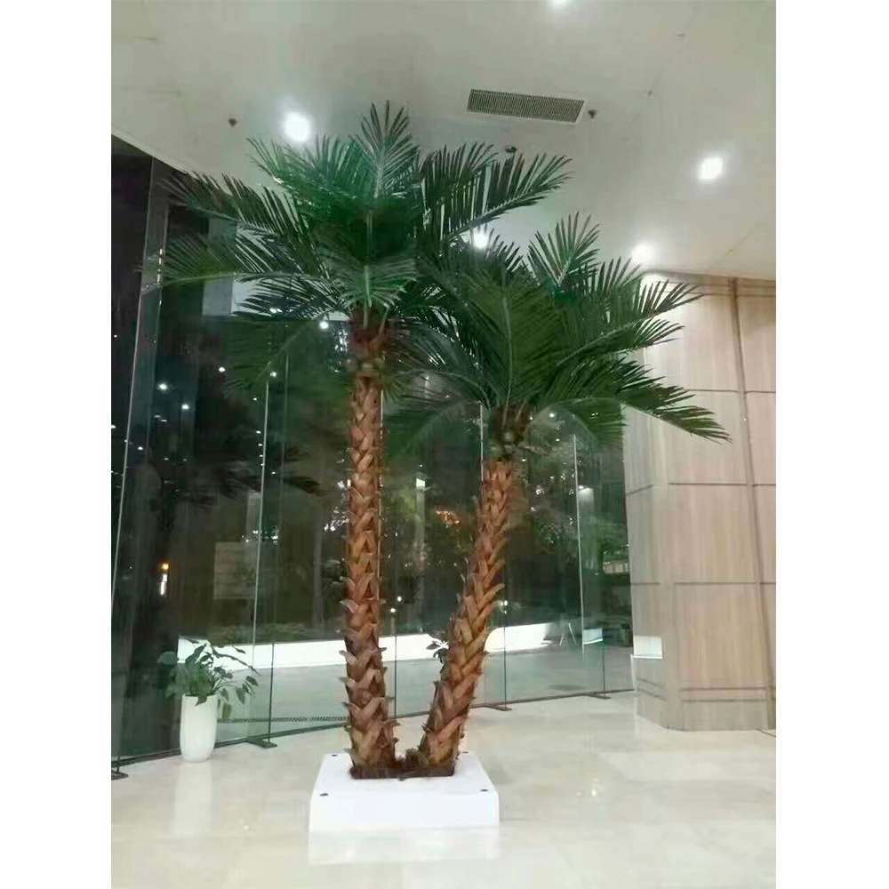 2-9m High Simulation Big Fake Leaves Decorative Plants Outdoor Artificial Palm Tree Garden Decoration