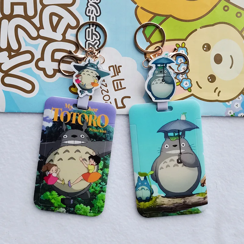 10 Color High Quality Cute Totoro Ash Fairy Retractable Buckle Card Holder keychain