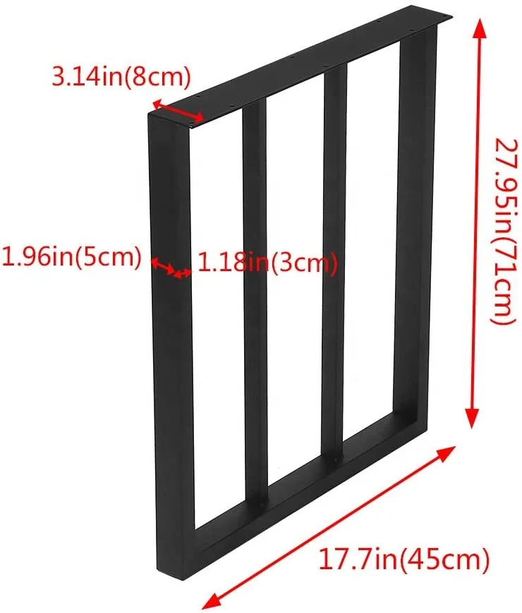 Amazon Hot Sale Black Trapezoid Metal Coffee Table Legs Heavy Duty Furniture Legs