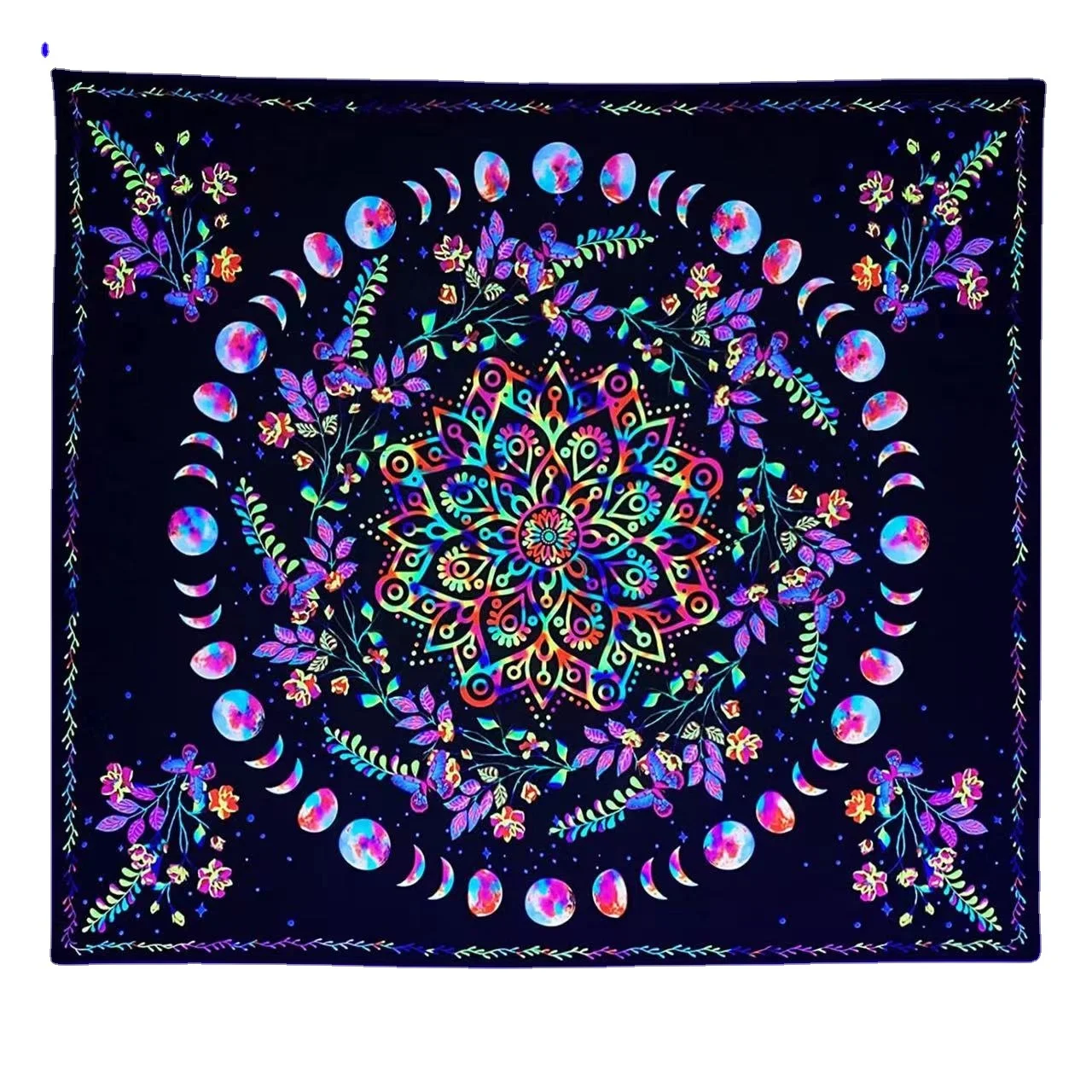 Fluorescent Blacklight Backdrop Neon UV Reactive Glow in the Dark Tapestry