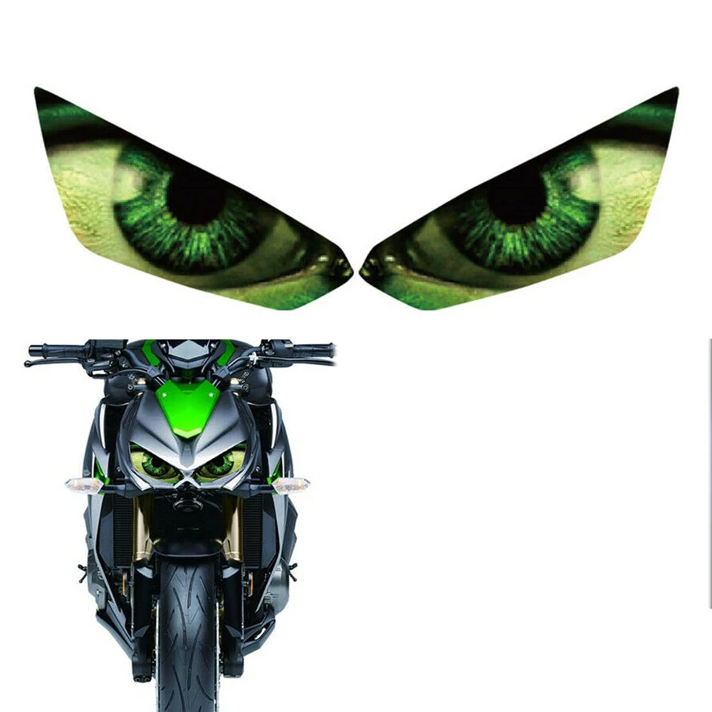 High Quality For Kawasaki Z1000 2014-2016 Headlight Protection Stickers Green Eye Decal DIY