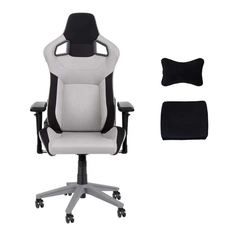 Family Brand Durable Corsairs T3 RUSH Gaming Chair Light Grey Soft Fabric Exterior Gaming Office Chair with Lay-Flat Seat Back