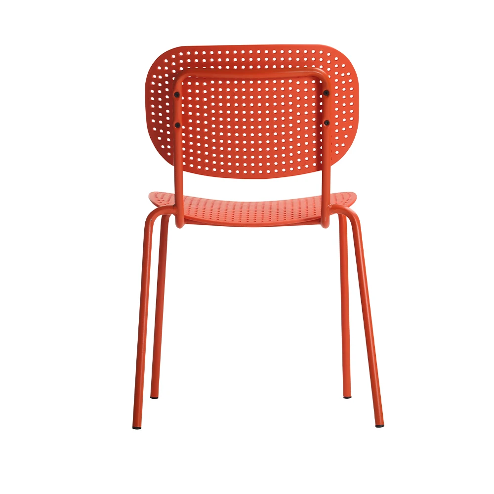 On-time Dispatch Guarantee Plastic Chair Powder Coated Steel Leg Modern Design Vintage Outdoor Dining Chair