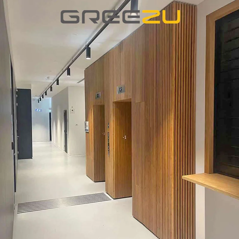 Modern Fireproof Linear Bamboo Partition Wall Facade Panel Prefab 3D Wood Panels for Interior Decor Waterproof Design