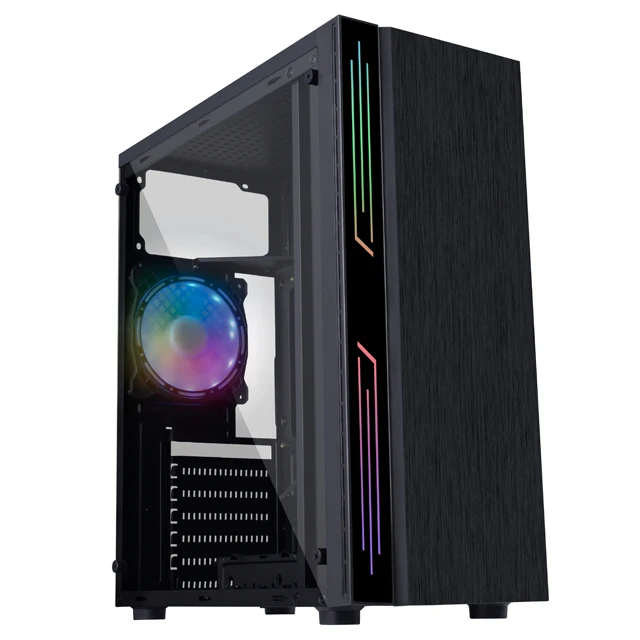 SATE-LED bar computer case/RGB bar PC case /RGB fan computer case  k885