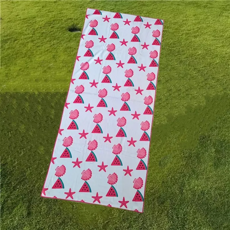 Free Design Custom Beachtowel Beach Towel With Logo Custom Print Fast Shipping Summer Large Microfiber Beach Towel Microfiber