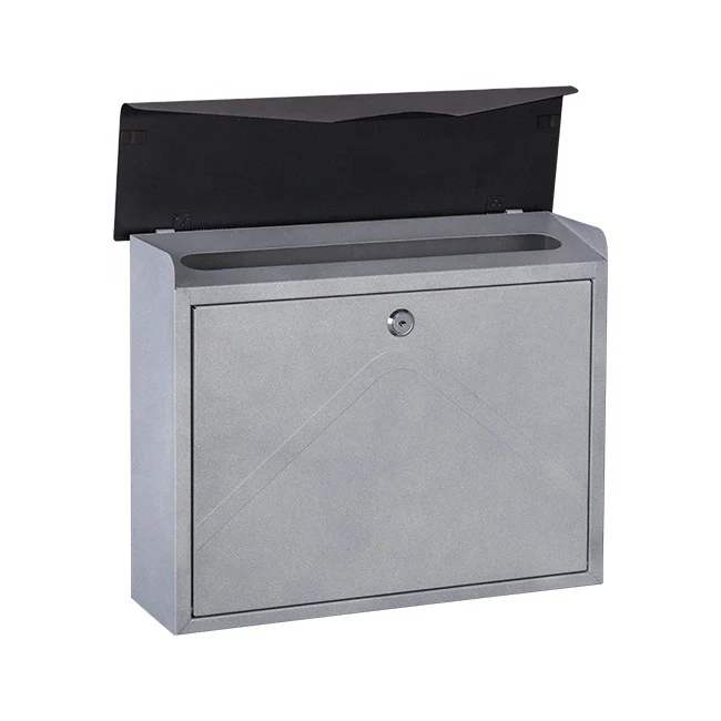 Wholesale Durable Galvanized Steel Wall Mount Apartment Black walnut Mailbox Letter box