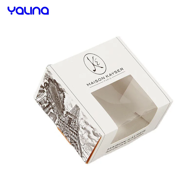 wholesale transparent clear PVC printing paper gift package tall cake box with window