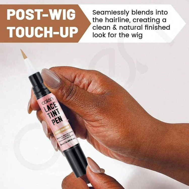 Oalen ODM 5ml Light Brown 4 Colors Wig Tint With Brush Applicatior Lace Dye Tinted Pen