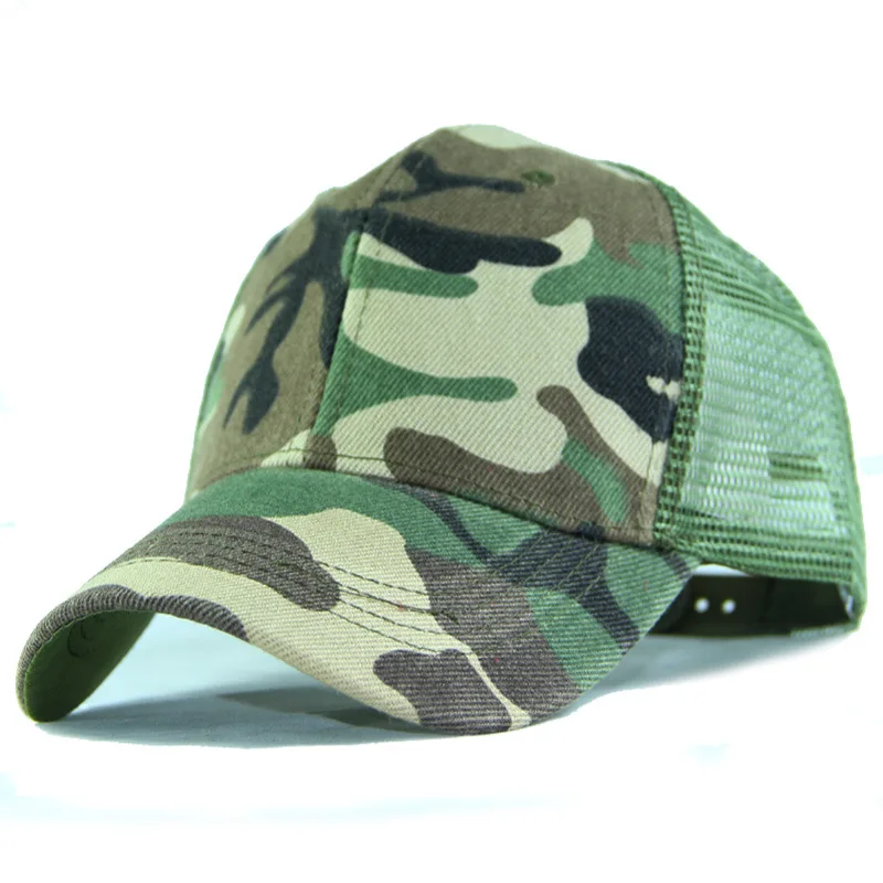 customized new fashion  outdoor exercise sports unisex caps 6 panel  cotton camouflage snapback  mesh trucker hat baseball cap