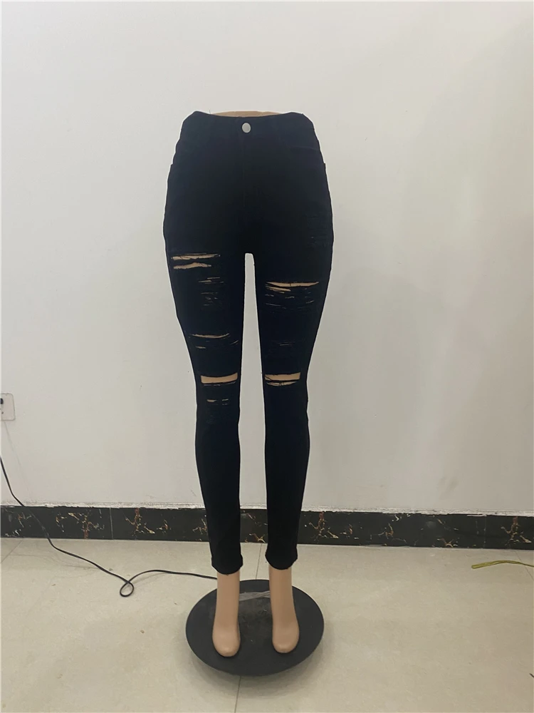 Buy-jeans-in-bulk factory price cheap korean jeans women wholesale wash color skinny slim pencil push up jeans ladies american h