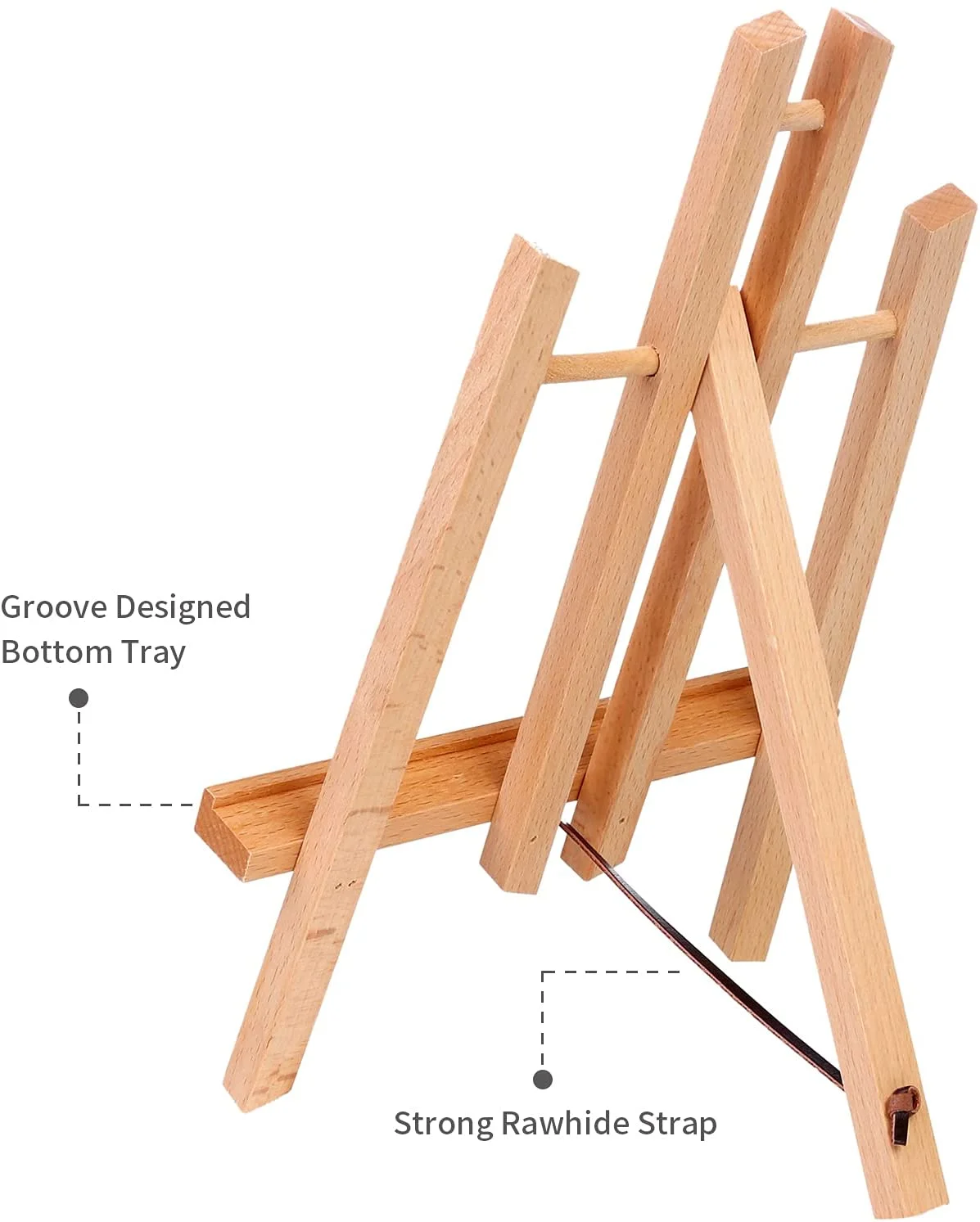 MEEDEN 12Pcs 11.8 Tabletop Display Easel - Solid Beech Wood Easel Painting Triangle Easel Stand