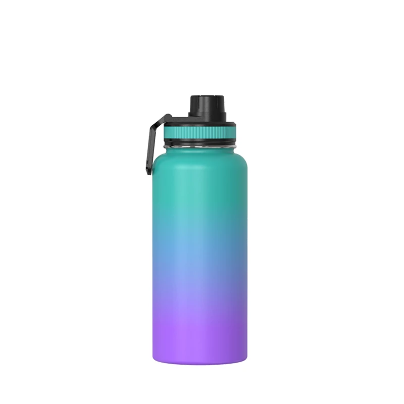 Modern 32 oz Sublimation Water Bottle - Stainless Steel Tumbler Metal Flask - Wide Mouth Double Wall Vacuum Insulated Leakproof