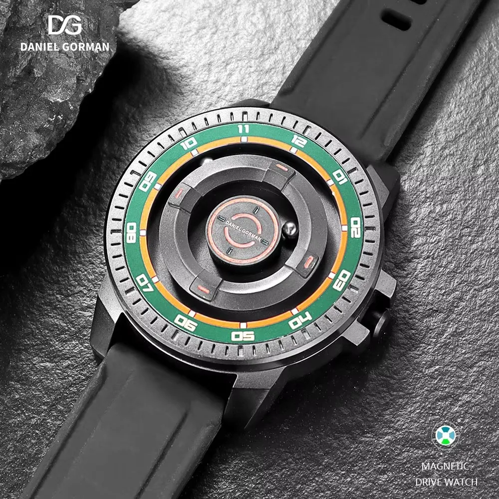 New DANIEL GORMAN Magnetic Driven Watch Fashion Waterproof Quartz Watch With Silicone Strap Copper Case Beads Pointers DG0221