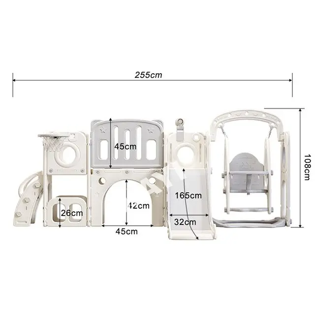 Indoor Play House Baby Playroom Playground Equipment Plastic Swing And Slides For Children Sliding Toys