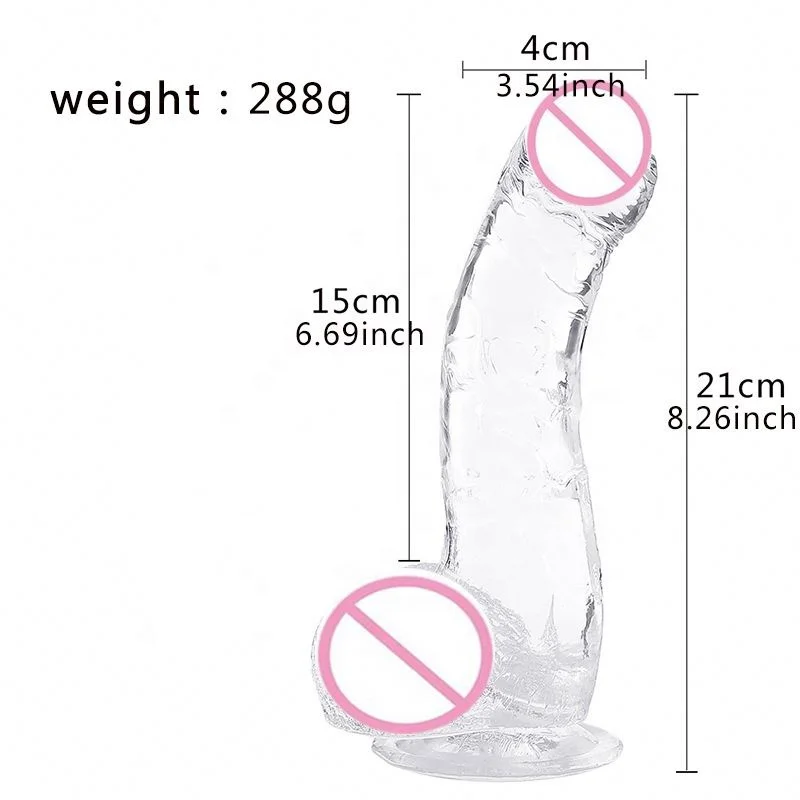Wholesale Price Bulk Big Soft Strap On Crystal Cock Penis Sex Toys Male Female Anal Huge Realistic Crystal Silicone Women Dildos