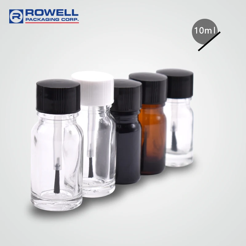 Solid Color Cylinder Glass Empty Nail Polish Bottle Wholesale with Cap