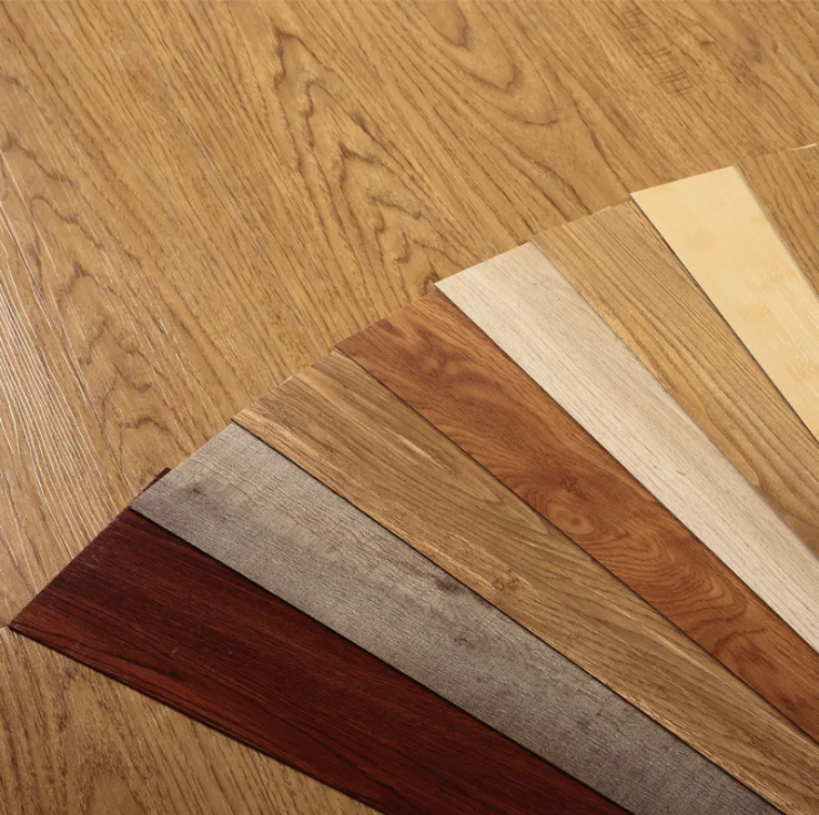 Home Decoration Wooden Marble Grain Covering Sticker Glue Down Luxury Vinyl Plank Laminate Floor LVP Vinyl Waterproof For Indoor