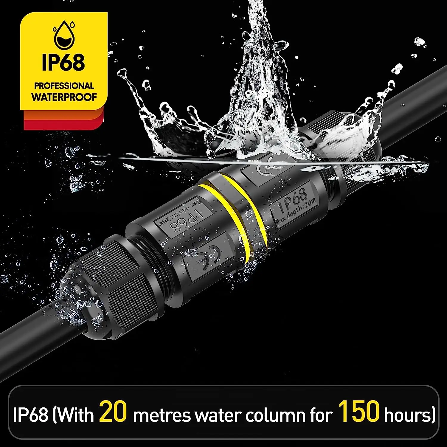 Greenway 3pin  IP68 waterproof connector for outdoor waterproof connector