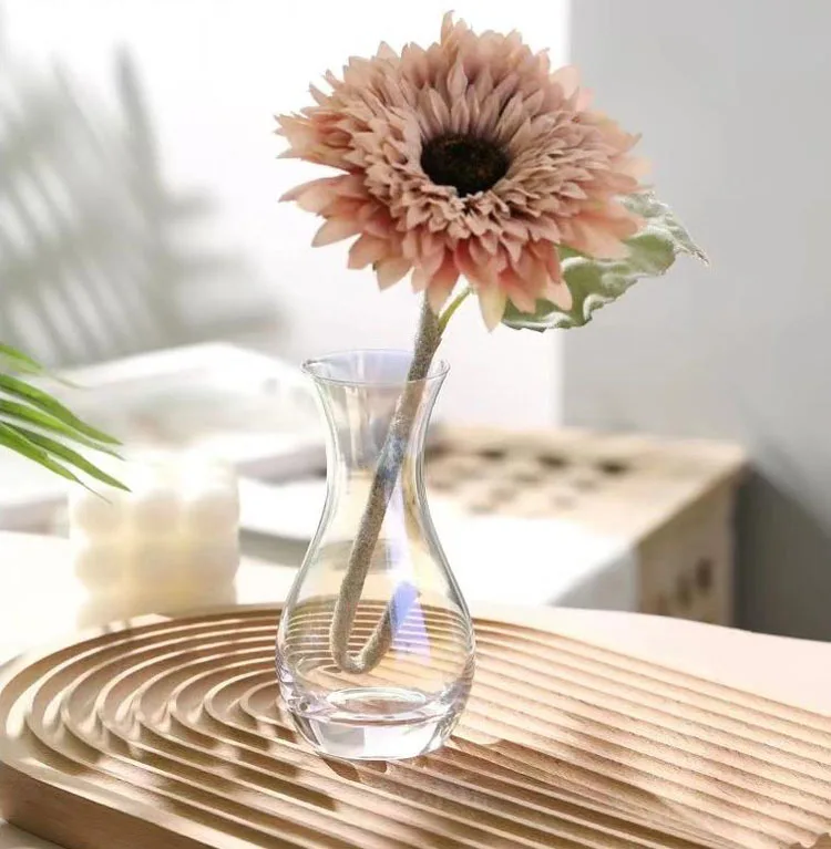 Net Red Ins Mini Narrow Mouth Wedding Vase Office Desktop Lalic Crystal Glass Vase Dried Flower Hydroponic Home Decoration