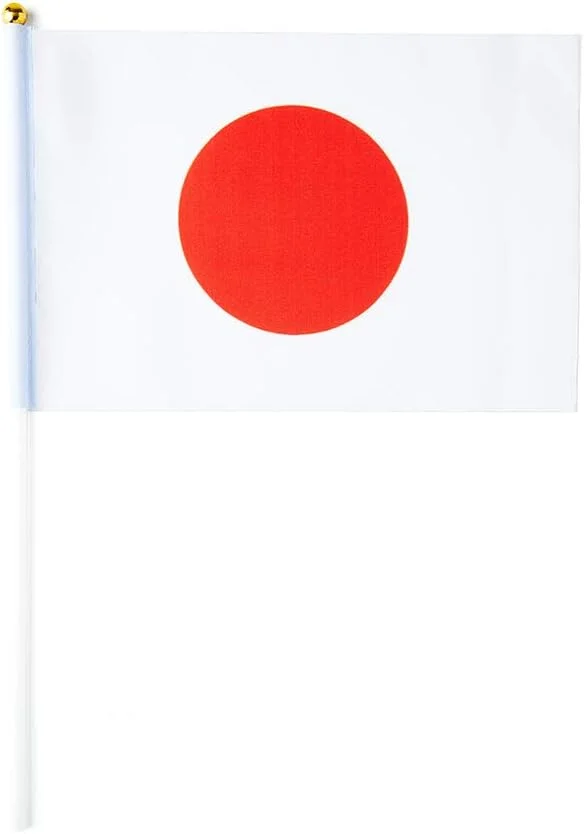 custom print japan flag Small Stick Mini Hand Held Flags Decorations 1 Dozen Polyester small flag printing logo