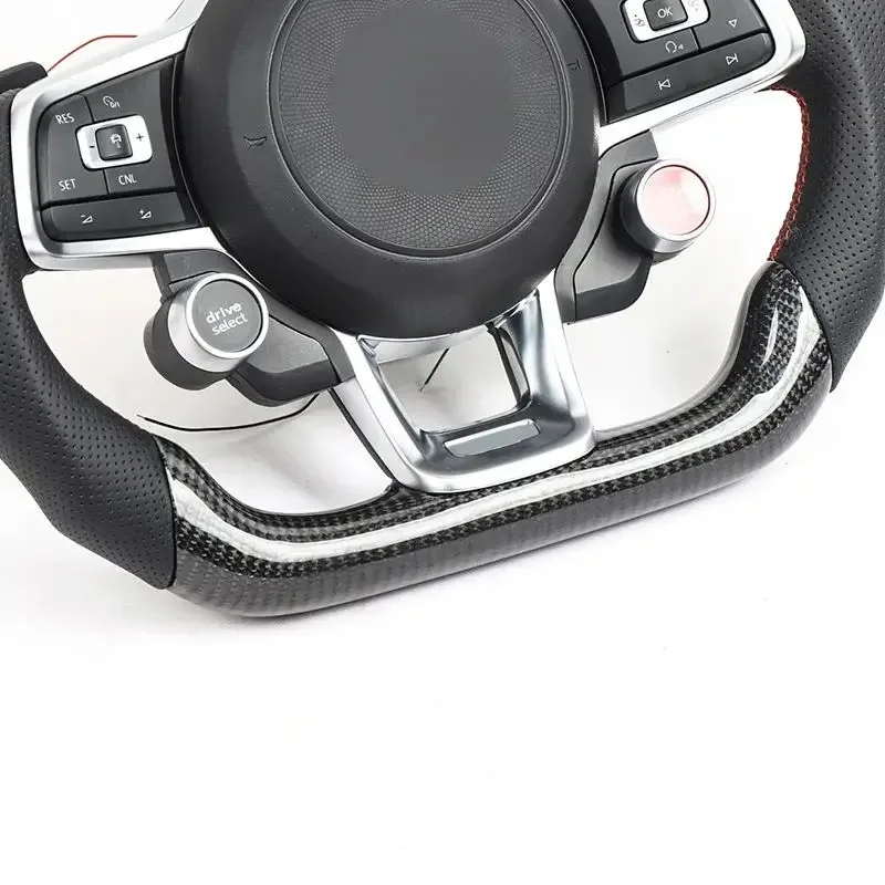 Custom Carbon fiber steering wheel with LED for vw mk6 mk7 GTI 6 GTI 7 R golf 6 golf 7style leather steering wheel