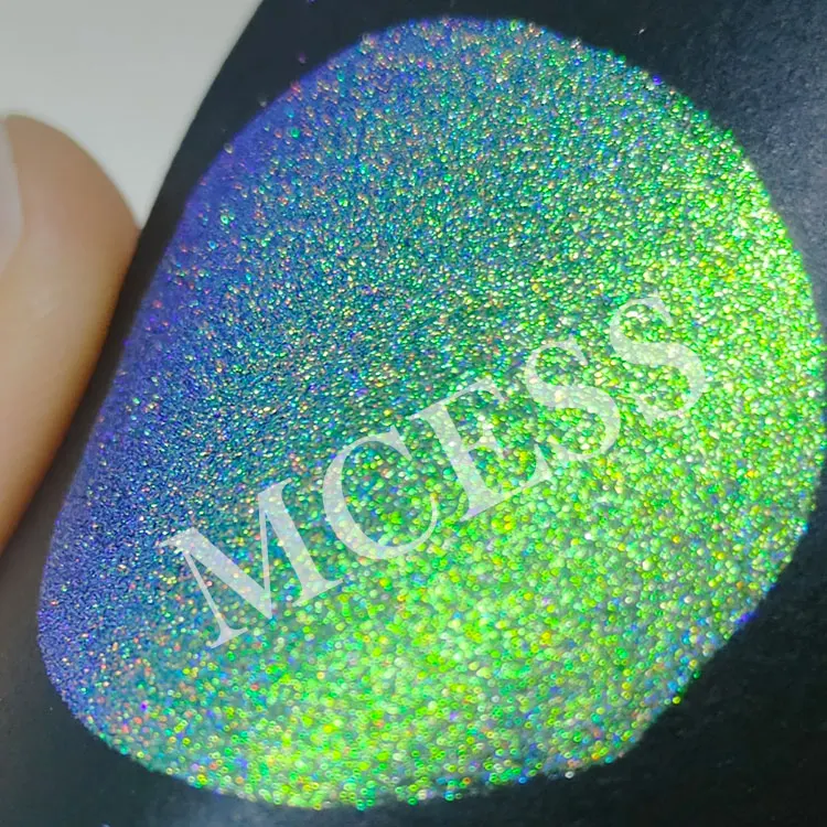 Brand Mcess FREE SAMPLES rainbow chrome holographic micro powder pigments for watercolor making