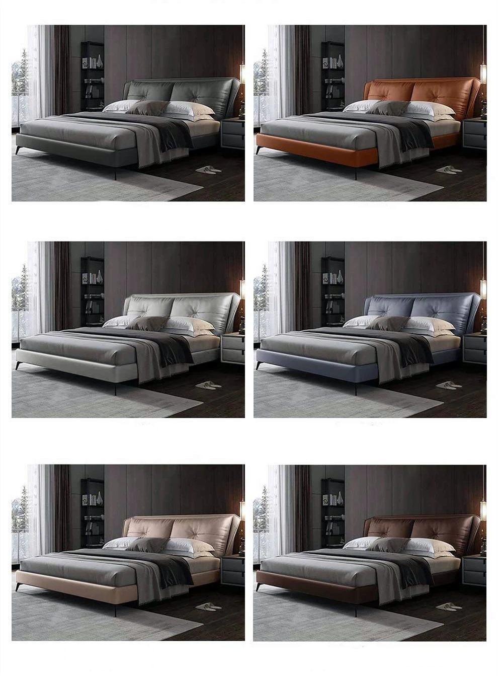 2021 best selling leather headboard bed modern leather bed white leather back bed design