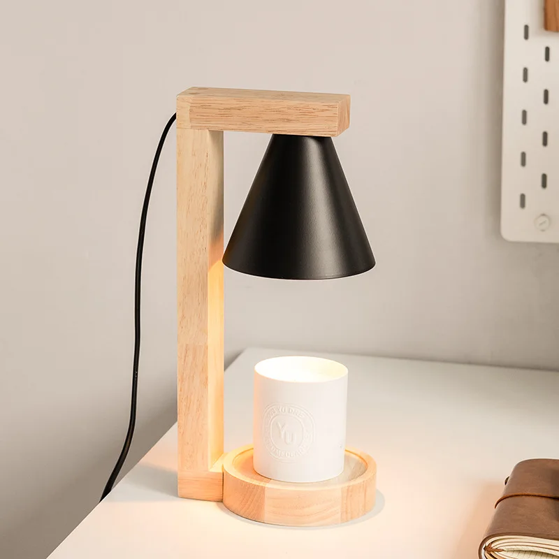 Hot Sale Wooden Japanese Simple Minimalism Exquisite Melting Wax Incense Burner Candle Warmer Lamp Desk Lamp Bedroom Aroma Lamp