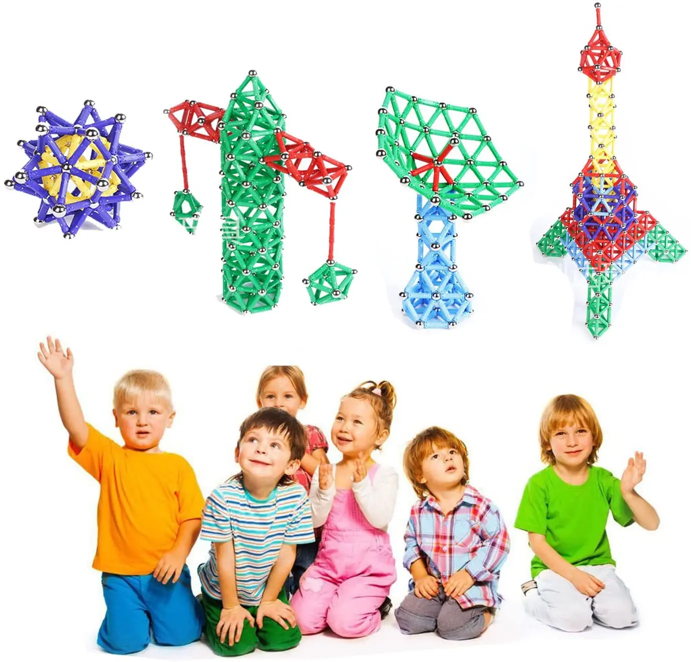Giromag 60pcs - Magnetic Building Sticks Building Blocks Set, Magnet Educational Toys Magnetic Blocks Sticks Stacking Toys