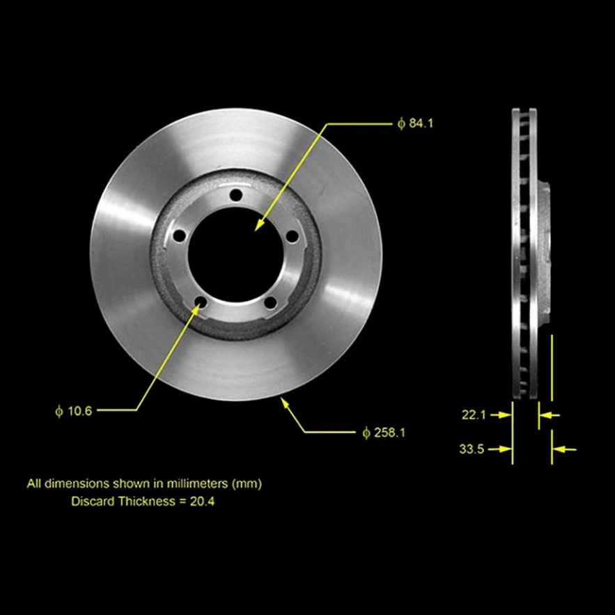 DF7006 Auto Car Spare Part Front Vented Disc Brake Rotor For Mitsubishi Delica