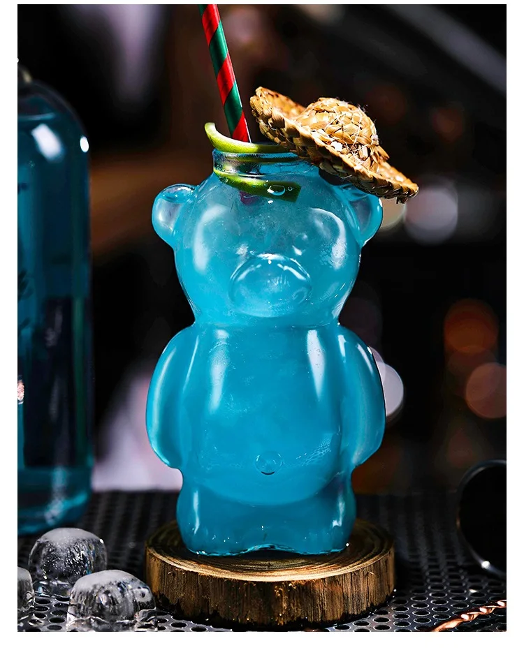 Reusable Creative Bear Personalized Borosilicate Tea Coffee Cups Cocktail Glasses