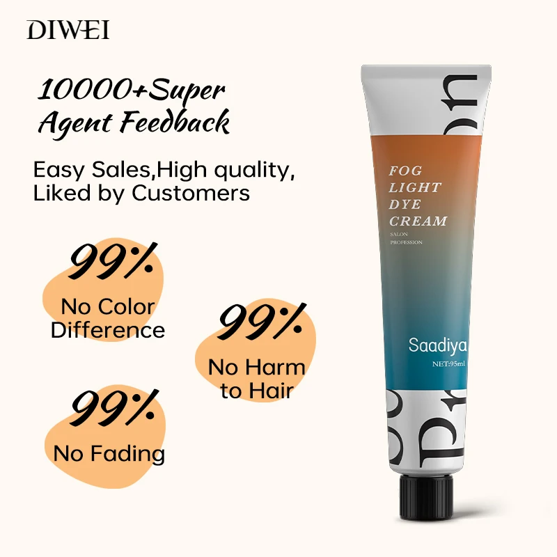 DIWEI Factory OEM Best Coloring Hair Color Cream Low Ammonia Salon Permanent Hair Dye