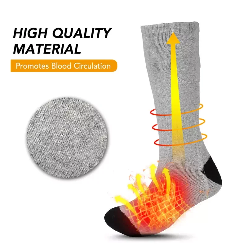 Winter Warm Heated Socks Rechargeable 3 Modes Thermal Foot Warmer Heating Socks For Men Women Outdoor Skiing Cycling
