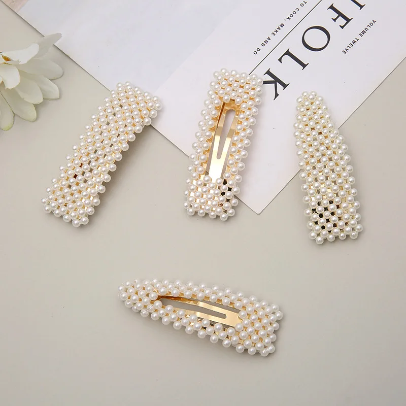 Fashion pearl flower hair clips for women young girls bride hair accessories
