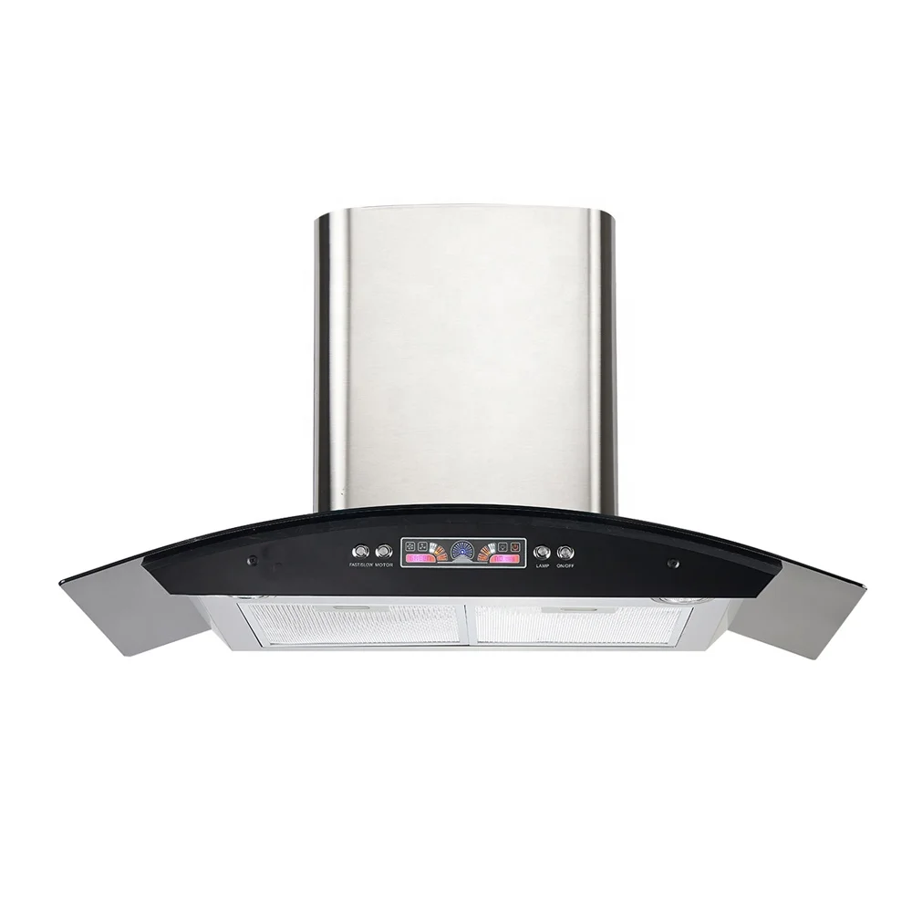 kitchen 90cm chimney wall mounted glass with copper  motor range hood