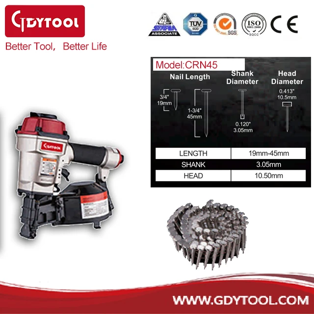 Heavy duty Roofing Coil Nail Gun Professional Roofing Coil Nailer Heavy duty Pneumatic Roofing Nail Gun air Coil nailerGDY-CRN45