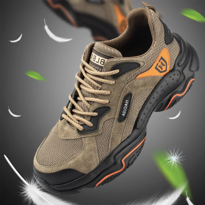 Indestructible Work Shoes Breathable Steel Toe Work Boots Lightweight Breathable Sneakers Anti-slippery Safety Shoes for Men